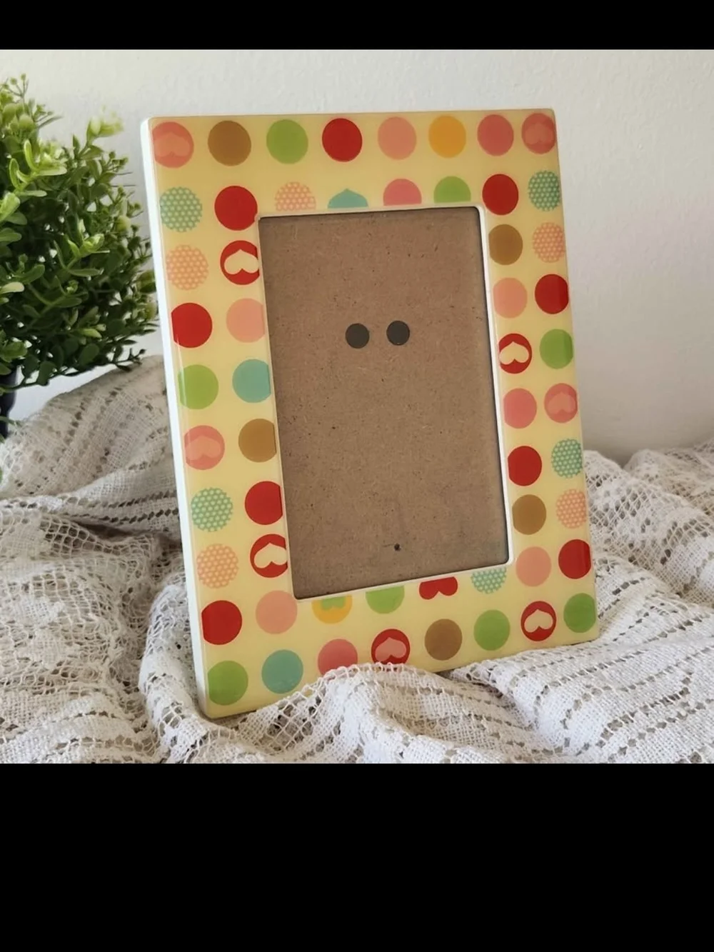 Colorful Polka Dot Heart Picture Frame